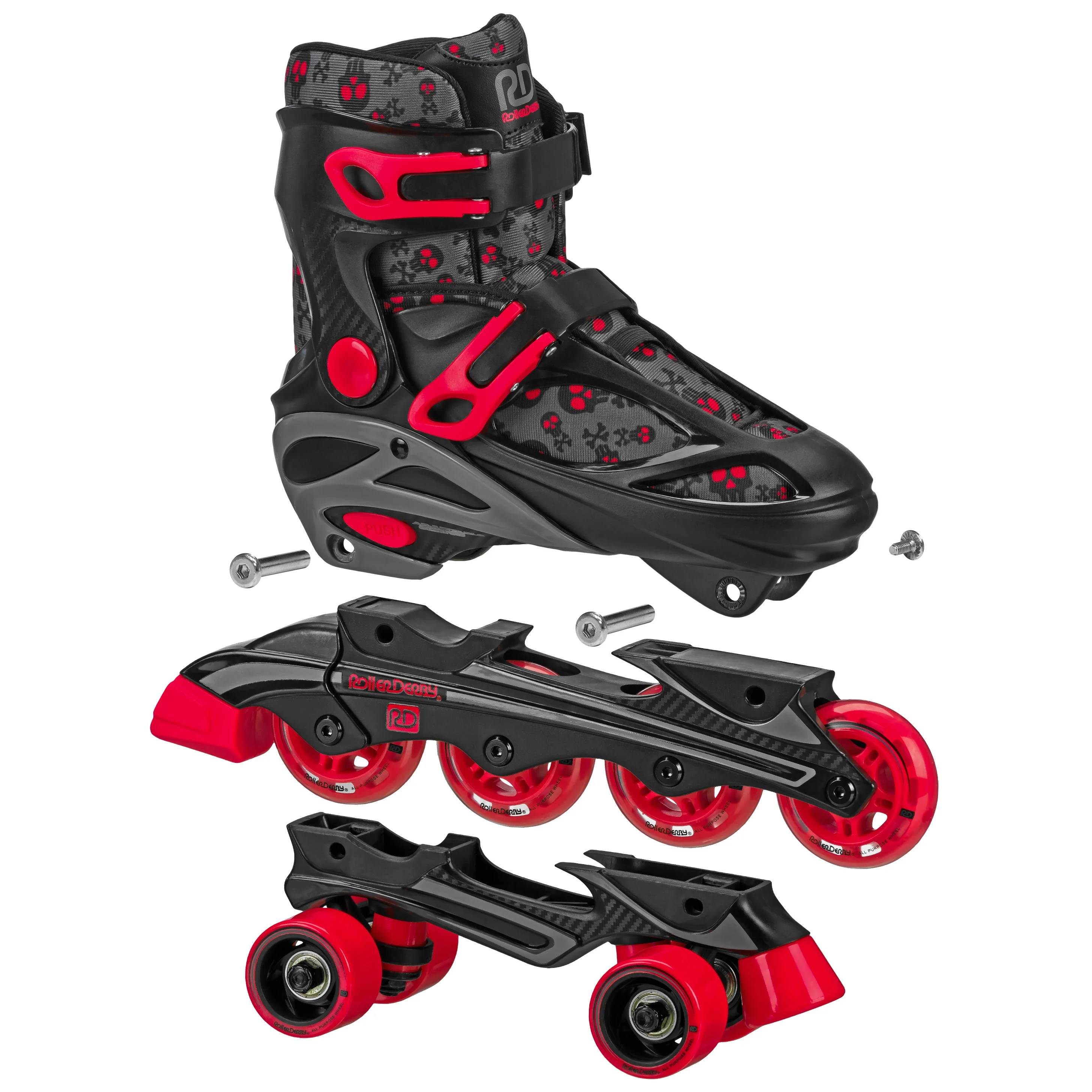 Roller Derby Boy's Adjustable 2-in-1 Quad and Inline Skates - Image 9